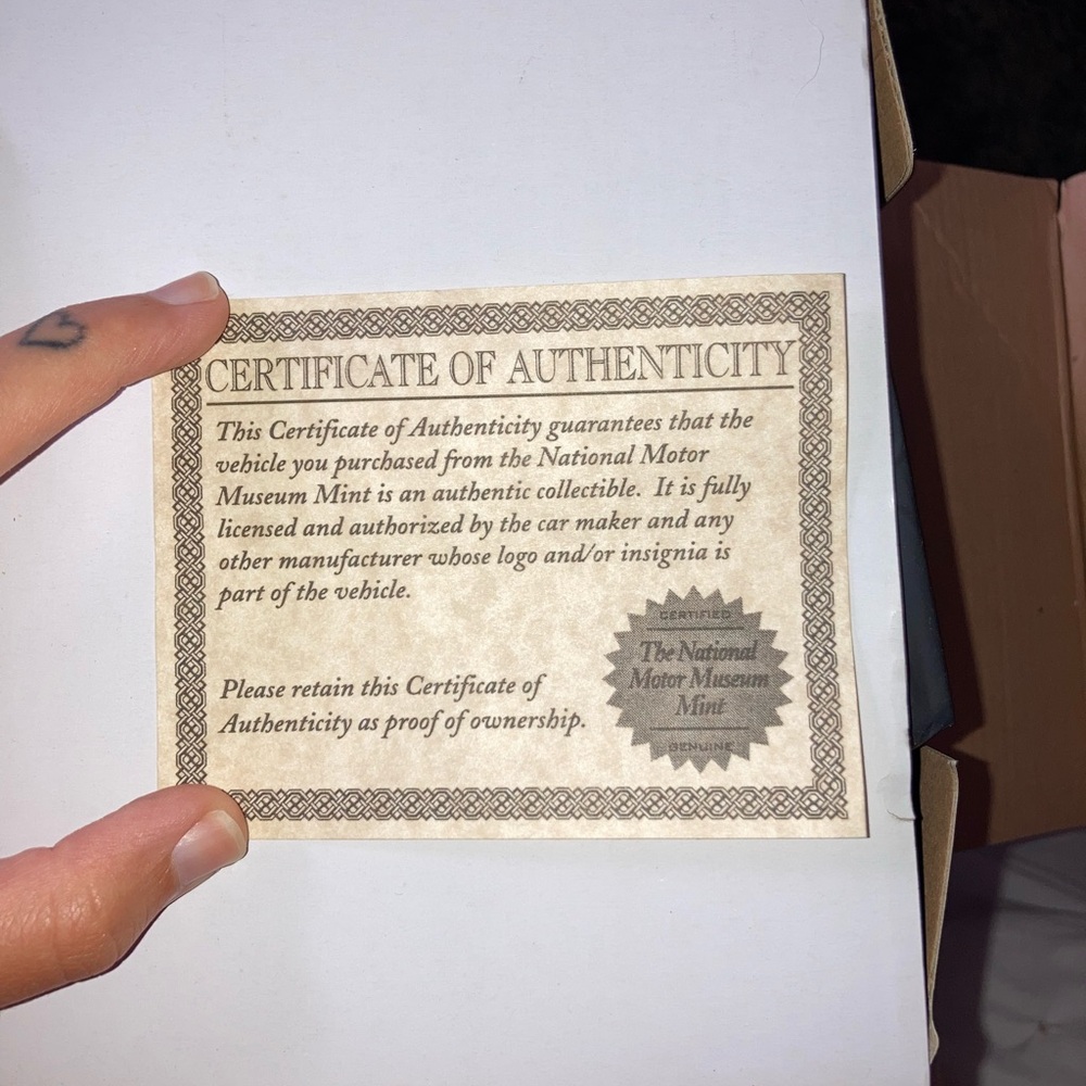 Certificate of Authenticity from National Motor Museum Mint vintage trucks